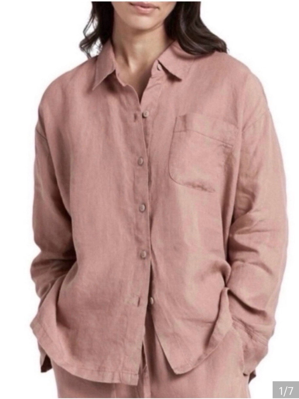 Parachute women’s Linen Shirt in clay 3x